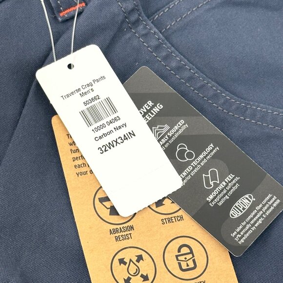 L.L. Bean Mens Navy Thin Canvas Straight-Leg Pants 32WX34IN Work Hiking Travel - Picture 8 of 13